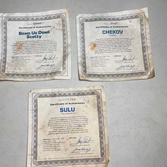 8 Vintage 1983 Star Trek Collectable Plates In Mint Condition! - Picture 17 of 17